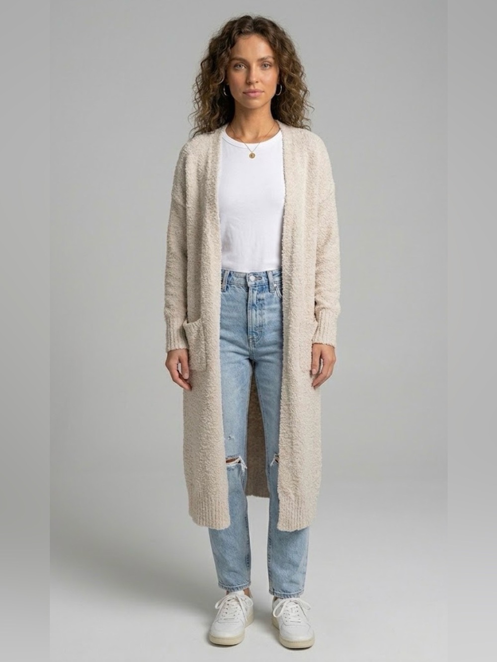 Jessica Simpson Ultra-Soft Bouclé Maxi Cardigan